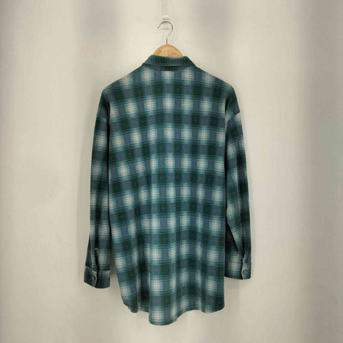 EXPRESS TRICOT USA製 コットンポリ チェック柄 L/S シャツ メンズ L