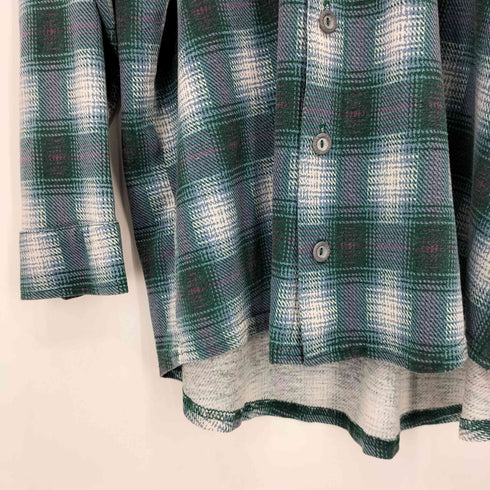 EXPRESS TRICOT USA製 コットンポリ チェック柄 L/S シャツ メンズ L