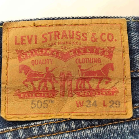 リーバイス Levis 505 イエローステッチ ジップフライ ストレート デニム パンツ メンズ W34 L29