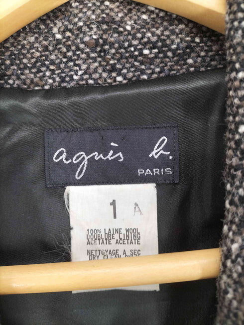 アニエスベー agnes b. ツイードベルテッドコート レディース JPN:1