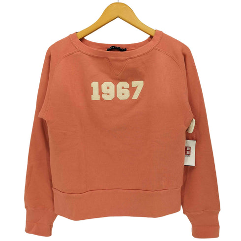 ラルフローレン RALPH LAUREN 1967 アップリケ 前 Vガゼット 裏地パイル クルーネック スウェット レディース import:L