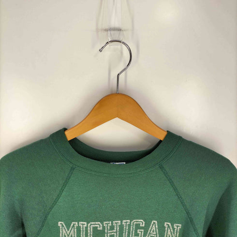 チャンピオン Champion 80S USA製 トリコタグ MICHIGAN ラグラン カレッジロゴ クルーネックスウェット メンズ import:M