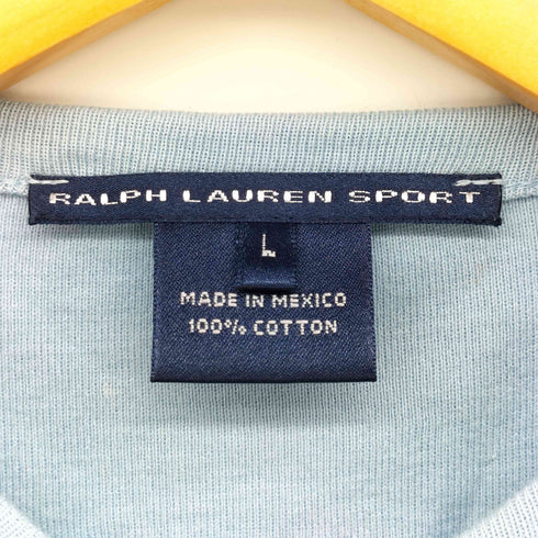 ラルフローレンスポーツ RALPH LAUREN SPORT メキシコ製 ポニー刺繍 ヘンリーネック Tシャツ レディース import:L