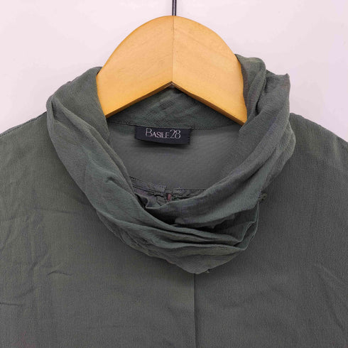 バジーレヴェントット BASILE28 シルク キュプラ 襟シワ 加工 シャツ ブラウス レディース JPN:38