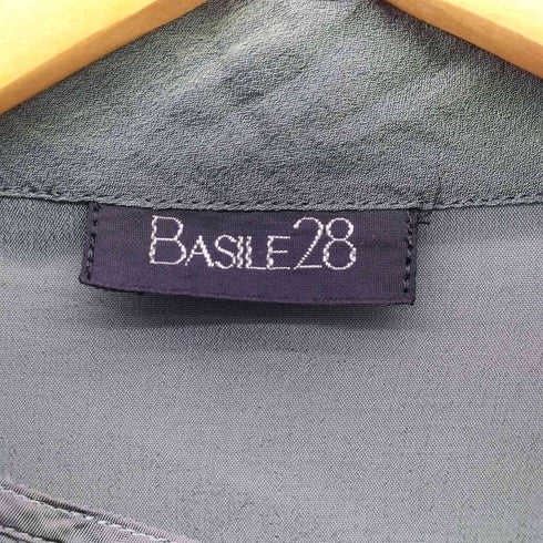 バジーレヴェントット BASILE28 シルク キュプラ 襟シワ 加工 シャツ ブラウス レディース JPN:38