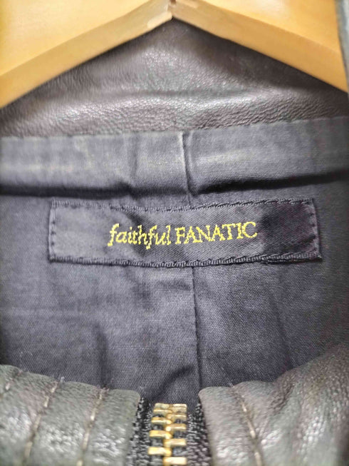 faithful fanatic リブニット切替レザージャケット レディース JPN:M