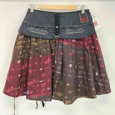 マリテフランソワジルボー MARITHE FRANCOIS GIRBAUD 異素材切替 デニム ミニスカート レディース M