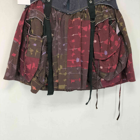 マリテフランソワジルボー MARITHE FRANCOIS GIRBAUD 異素材切替 デニム ミニスカート レディース M