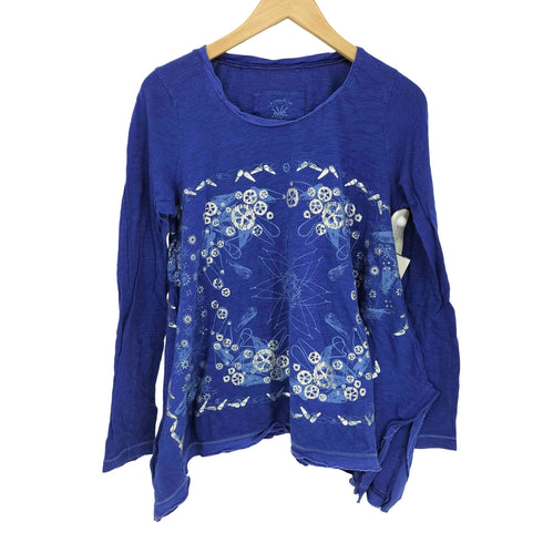 マリテフランソワジルボー MARITHE FRANCOIS GIRBAUD 歯車プリント カットソー 異素材切替 レディース import:M