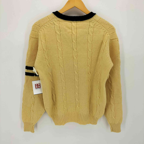 チャップスラルフローレン CHAPS RALPH LAUREN ロゴ エンブレム ウール ケーブル編み Vネック ニット メンズ import:L