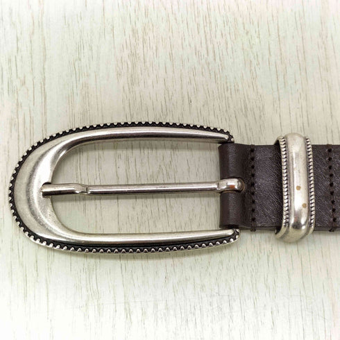 ザラ ZARA 100% レザー メタルバックルベルト メンズ 80