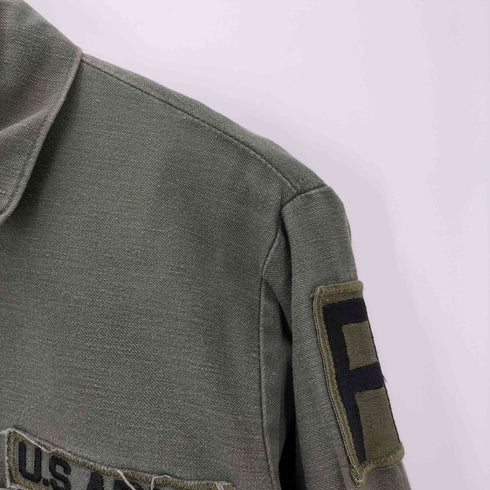 ユーエスアーミー U.S. ARMY 70S SATTEN OG 107 コットン サテン ユーティリティー ミリタリー シャツ 1972年製 メンズ 15 1/2×31