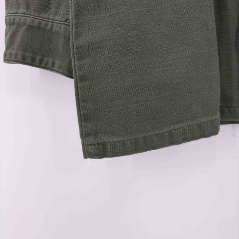 ユーエスアーミー U.S. ARMY 70S SATTEN OG 107 コットン サテン ユーティリティー ミリタリー シャツ 1972年製 メンズ 15 1/2×31