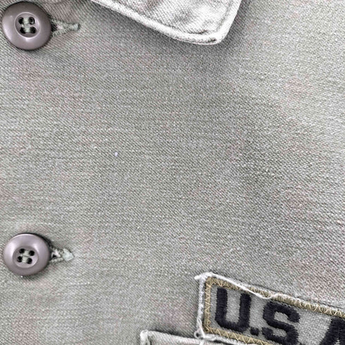 ユーエスアーミー U.S. ARMY 70S SATTEN OG 107 コットン サテン ユーティリティー ミリタリー シャツ 1972年製 メンズ 15 1/2×31