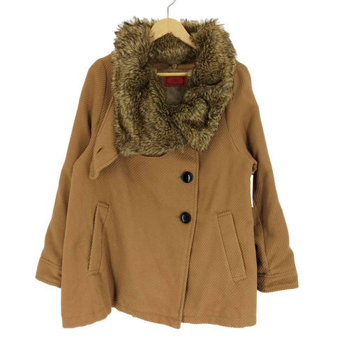 ソマリ SOMARI フェイクファー チンスト 太畝 コーデュロイ ポンチョライク コート レディース JPN:1