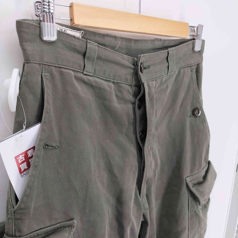 フレンチアーミー FRENCH ARMY 70S フランス空軍 M64 ボタンフライ ミリタリー コンバット カーゴ パンツ 1971年製 メンズ 76C