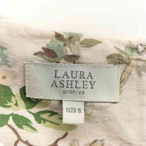ローラアシュレイ LAURA ASHLEY リネンレーヨン フラワーワンピース レディース JPN:9号