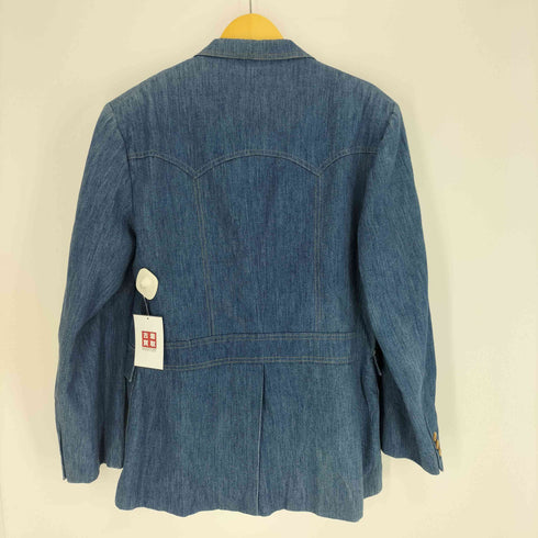 Men’s Quality Fashions ウェスタンライク デニム 2B シングルブレスト テーラード ジャケット 肩パット メンズ 42襟に