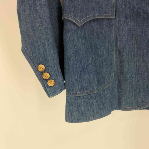 Men’s Quality Fashions ウェスタンライク デニム 2B シングルブレスト テーラード ジャケット 肩パット メンズ 42襟に