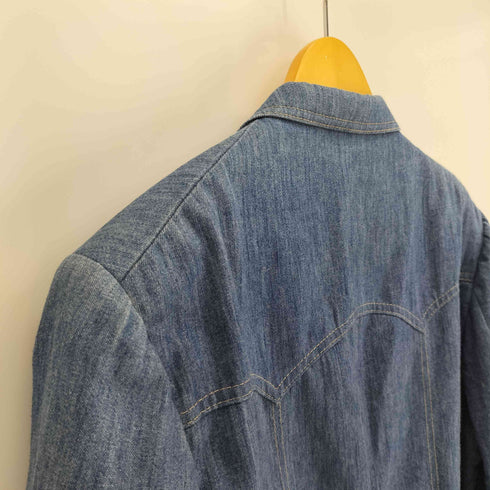 Men’s Quality Fashions ウェスタンライク デニム 2B シングルブレスト テーラード ジャケット 肩パット メンズ 42襟に