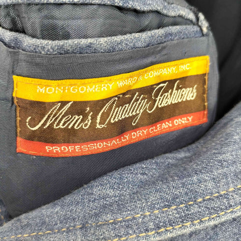 Men’s Quality Fashions ウェスタンライク デニム 2B シングルブレスト テーラード ジャケット 肩パット メンズ 42襟に