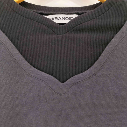 パラノイド PARANOID 25AW LAYERED SCROLL L/S TOP サムホール Vネック レイヤード ロングスリーブカットソー メンズ L