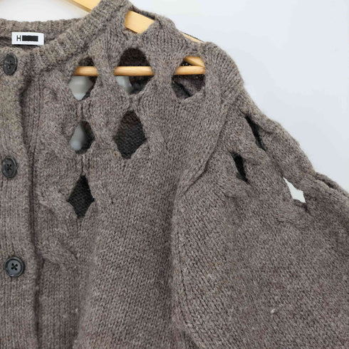 エイチビューティーアンドユースユナイテッドアローズ H BEAUTY & YOUTH UNITED ARROWS 22aw WOOL CABLE HOLE CARDIGAN レディース