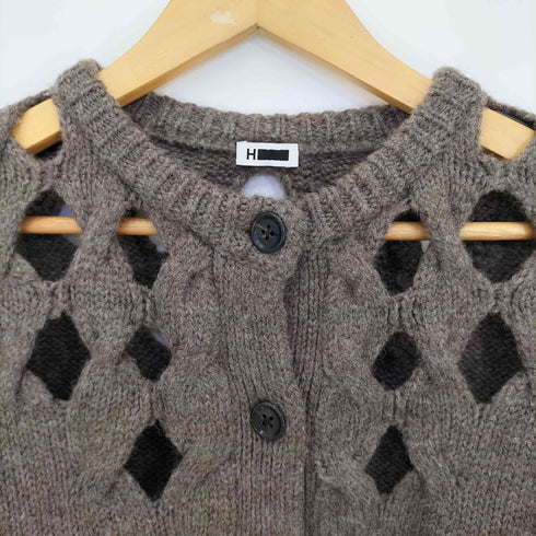 エイチビューティーアンドユースユナイテッドアローズ H BEAUTY & YOUTH UNITED ARROWS 22aw WOOL CABLE HOLE CARDIGAN レディース