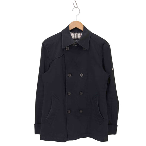 バーバリーブラックレーベル BURBERRY BLACK LABEL 裏地チェック柄 ピーコート メンズ JPN:M