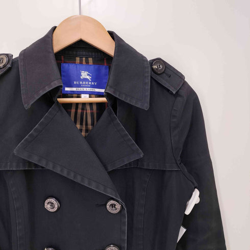 バーバリーブルーレーベル BURBERRY BLUE LABEL 裏地チェック トレンチコート レディース 40