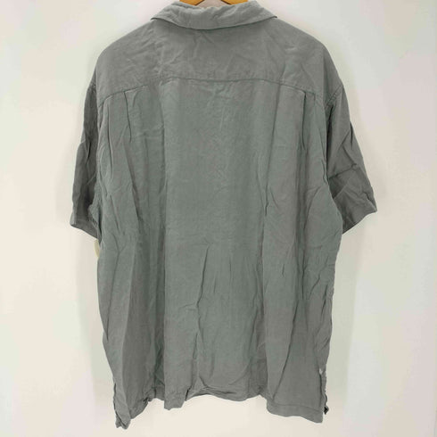 IRVINE PARK シャドーストライプ 開襟 オープンカラー シルク シャツ メンズ import:XL