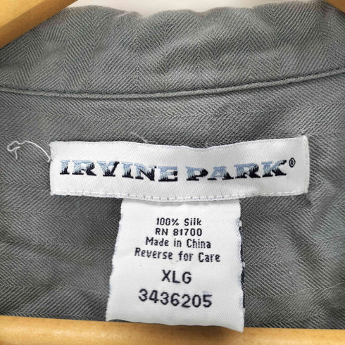 IRVINE PARK シャドーストライプ 開襟 オープンカラー シルク シャツ メンズ import:XL