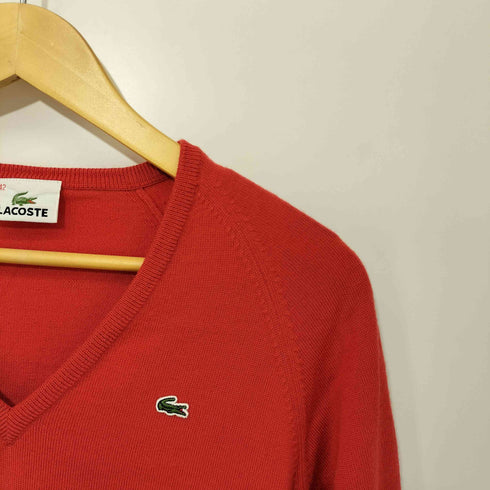 ラコステ LACOSTE ワニロゴ刺繍 ロングスリーブ Vネックニット レディース EUR:42