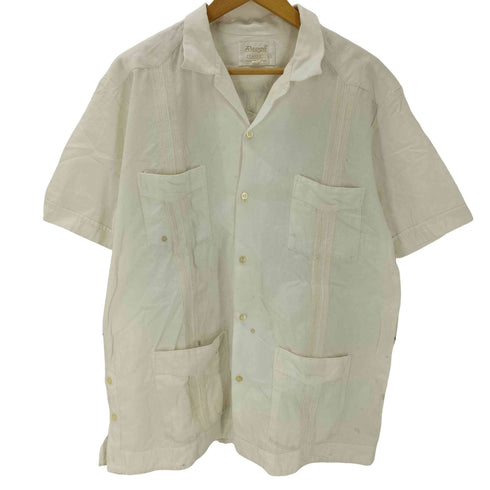 Ravgo CLASSIC ピンタック ストライプ 開襟 オープンカラー キューバ シャツ メンズ import:XL