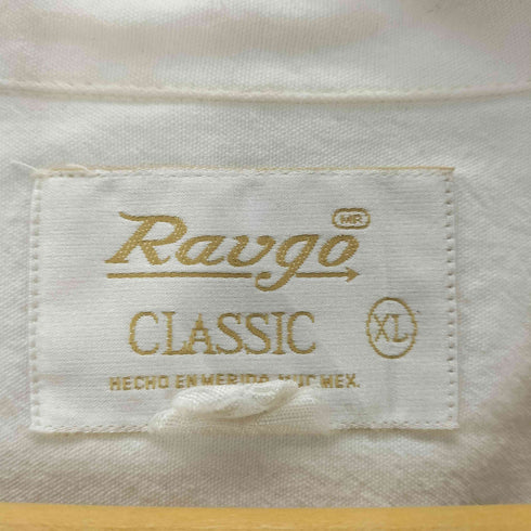 Ravgo CLASSIC ピンタック ストライプ 開襟 オープンカラー キューバ シャツ メンズ import:XL