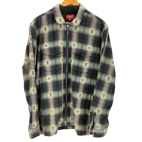 シュプリーム Supreme 17AW Plaid Flannel Zip Up Shirt メンズ JPN:L