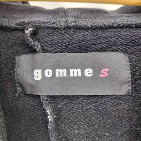 ゴム gomme ダブルジップ 半袖 ボーダー パーカー レディース JPN:S