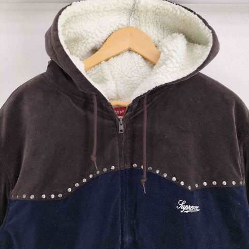 シュプリーム Supreme 21AW STUDDED VELVET HOODED WORK JACKET メンズ import:XL