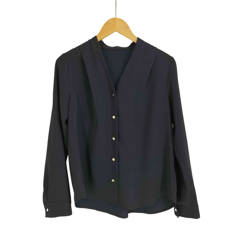 エヌナチュラルビューティーベーシック N.NATURAL BEAUTY BASIC ゴールドボタンスタンドカラーブラウス レディース JPN:M