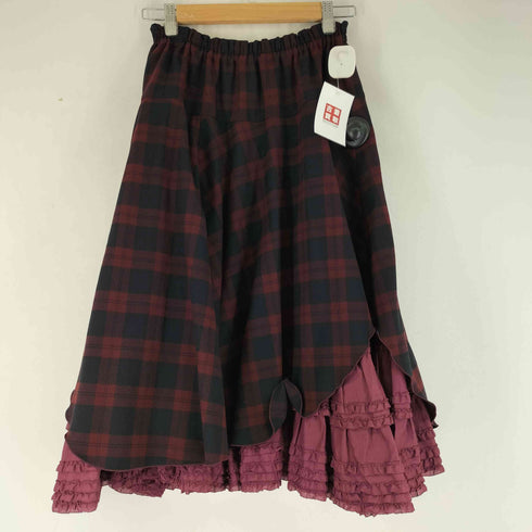 ピンクハウス PINK HOUSE チェックピコフリルティアードレイヤードスカート レディース