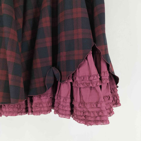 ピンクハウス PINK HOUSE チェックピコフリルティアードレイヤードスカート レディース