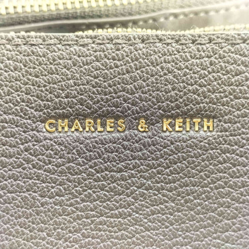 チャールズアンドキース CHARLES&KEITH Sansa サンサ レザー クラシック ダブルハンドル トート バッグ シボ革 レディース