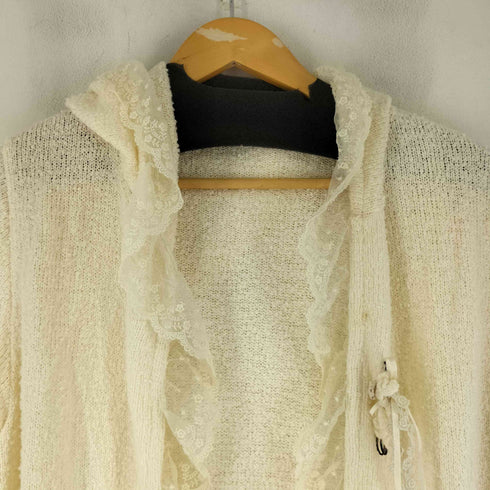 ピンクハウス PINK HOUSE レースフリルニットパーカー レディース