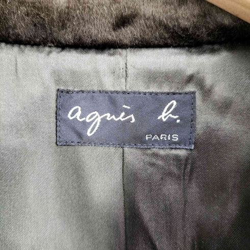 アニエスベー agnes b. PARIS アンゴラ混 ボア ウールコート レディース EUR:38