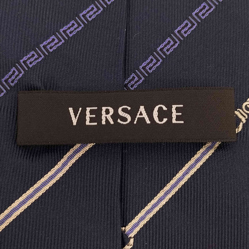 ヴェルサーチ VERSACE イタリア製 マルチストライプ シルク ネクタイ メンズ