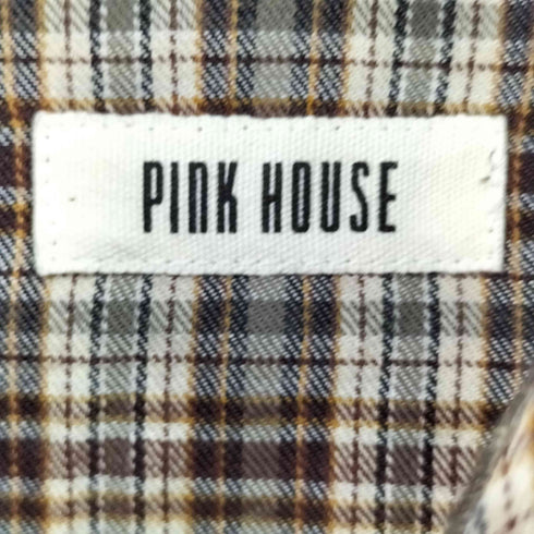 ピンクハウス PINK HOUSE ピコフリルチェックフードブラウス レディース JPN:L
