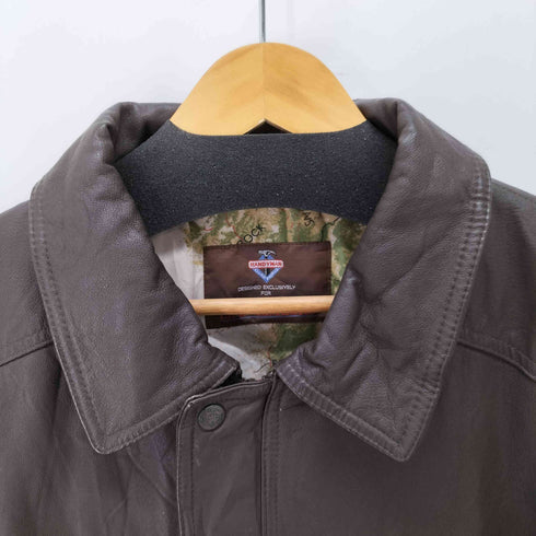 HANDYMAN 刺繍ロゴ レザージャケット メンズ XXL