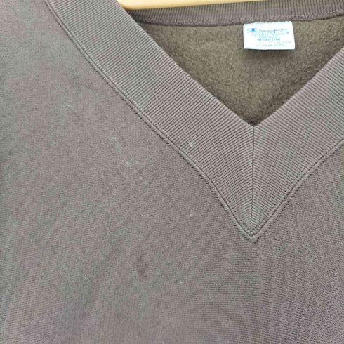 チャンピオン Champion 復刻 青 単色タグ REVERSE WEAVE リバースウィーブ Vネック 裏起毛 スウェット レディース JPN:M