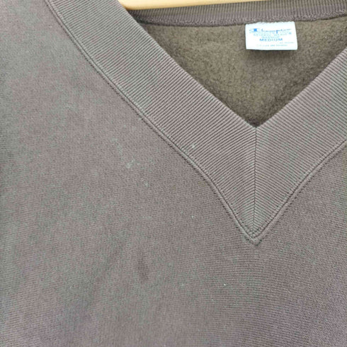 チャンピオン Champion 復刻 青 単色タグ REVERSE WEAVE リバースウィーブ Vネック 裏起毛 スウェット レディース JPN:M