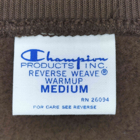 チャンピオン Champion 復刻 青 単色タグ REVERSE WEAVE リバースウィーブ Vネック 裏起毛 スウェット レディース JPN:M